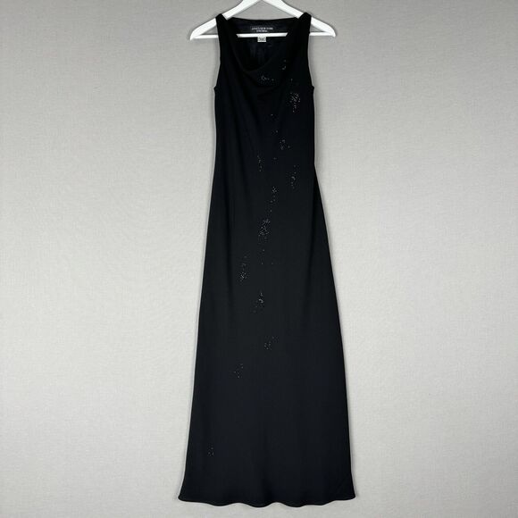 Jones New York Dresses & Skirts - Vintage Jones New York Womens Dress 4 Black Cowl Beaded Crepe Gown Formal Prom